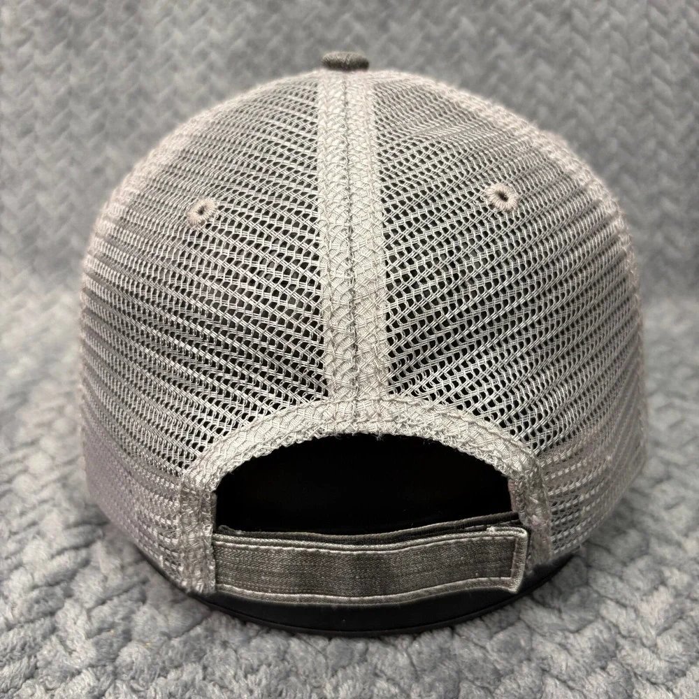 HG Trucker Hat Beach Please Womens OSFM Charcoal Grey Pink Distressed Mesh Cap